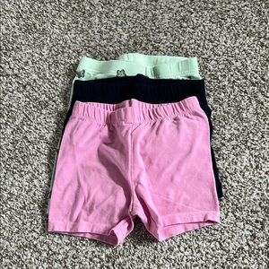 Set of Three Girls' Shorts - Pink, Black, and Mint